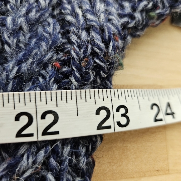Highland Home Industries Large Sweater Blue Cable Knit 100% Pure New Wool - Picture 8 of 13